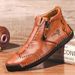 European Warm Series Spring New Martin Fashion Zipper Handmade Men's Large Size Slip-On Short Boots For Men_vogvips.com