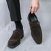 Cross-Border Suede Buckle Leather Spring And Autumn New Men's Casual Shoes Slip-On Hairstylist Loafers Men_vogvips.com