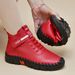 Women's Martin Boots High Top Large Size Women's Shoes Short Boots Cotton Shoes Versatile Fashion Warm Flat Bottom_vogvips.com