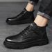 European Warm Series 2025 Autumn Winter New Fashion Work Short Boots Men's British Style High-top Casual Leather Shoes_vogvips.com