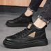 Autumn High-Top Martin Boots For Men, Trendy And Versatile, Thick-Soled Casual Leather Shoes, Work Boots, Men's Labor Pr_vogvips.com