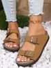 Soft Thick Sole Slide Sandals 2024 New Retro Belt Buckle Versatile Style Women's Outdoor Casual Slippers_vogvips.com