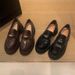 heightened Platform Small Gold Coin Loafers Women's British Small Small Leather Shoes Single Shoes_vogvips.com