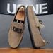 SHLIANG Men's Driving Shoes New Frosted Suede Slip-On Loafers Casual Leather Shoes Comfortable Breathable Rubber Sole S X0020_vogvips.com