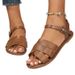 Summer Women's Wide Width Flat Sandals - Gladiator Beach Shoes For Casual Comfort_vogvips.com
