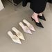 2026 Spring New European And American Style Open-Back Pointed Toe Lace Bow Elegant Sandal High Heel Cloed-Toe_vogvips.com