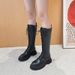 2023 Women's Lace-Up Long Martin Black Hidden Wedge Over-the-Knee High Boots Waterproof Platform Thick Sole_vogvips.com