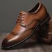 Euro Step Men's Brogue Low Top New Burnished British Style Carved Rubber Business Formal Vintage Leather Shoes_vogvips.com