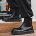 Hot Selling Chelsea Boots Men's Breathable Soft Bottom Cigarette Boots High Top Black Middle Help Tooling Martin Boots Men_vogvips.com