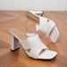 Plus Size Women's Summer Square Toe Block Heel Slide Sandals Breathable Mesh Fashion Slippers Fashionable Square Toe Chunky Heel Lightweight_vogvips.com
