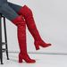 Women's Over The Knee Boots Soft Suede Natural Wrinkles Chunky Heel Side Zipper Street Fashion Boots Size 35-42 Black/Red/Beige/Brown_vogvips.com