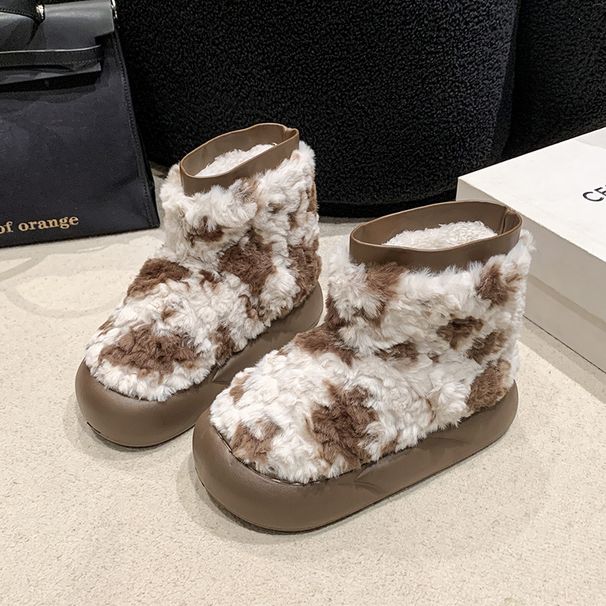 Winter New EVA Thick Sole Warm Closed Heel Non-Slip Cotton Shoes Cute Fleece-Lined Snow Boots For Women_vogvips.com