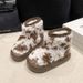 Winter New EVA Thick Sole Warm Closed Heel Non-Slip Cotton Shoes Cute Fleece-Lined Snow Boots For Women_vogvips.com