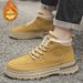 Men's Winter Fleece-Lined Martin Boots, Trendy Versatile High-Top Work Shoes, Thick Warm Cotton Shoes, Leather Casual An_vogvips.com