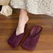 Women's Shoes Closed Toe Half Slippers, New Autumn/winter Style, Niche Design, Square Toe, Velvet, Casual, Versatile, Soft Soled Mules._vogvips.com
