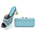 The party with high heels hot diamond pattern round head wearing sandals with a pie bag bag shoes bag set_vogvips.com
