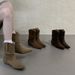 2026 Women's Spring/Autumn Retro Height-Increasing Khaki Ankle Paired With Skirts, Slouch Boots, Pointed Toe Chelsea_vogvips.com