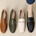In Stock 055 Leather Retro Flat Shoes For Women 2025 Spring And Autumn New French Style Soft Sole Loafers_vogvips.com