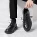 Euro Step 2025 New Brogue Breathable Trendy Casual Thick Sole British Business Formal Men's Leather Shoes_vogvips.com