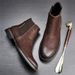 European Warm Series High Top Men's Winter Cotton Shoes Long Leather British Martin Boots Men_vogvips.com