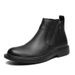 European Warm Series Martin Short Cowhide Round Toe Zipper Leather Mid-Calf Trendy Korean Boots Men's British Style_vogvips.com