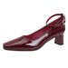 Red High Heels Chunky Heel Comfortable 2025 New Style Elegant OL Formal Work Square Toe Shallow Mouth Single Shoes_vogvips.com