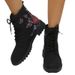 Women Ankle Boots Autumn Winter Short Boots Autumn Winter D Printed Martin Lace Up Heel Short Plus Size Leather Low Boots Women_vogvips.com