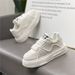 Korean-Style Popular Men's 2025 Winter New Black Casual Shoes, Plush Lined, Non-Slip, Thick-Soled Trendy Dad Shoes_vogvips.com