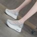 Dad Shoes Hollow Women's Sandals New Round Head Mesh Breathable Casual Thick Sole Increased Height_vogvips.com