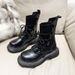 Sweet Cool Korean Style Martin For Women Winter Fleece-Lined 2025 New Knitted Stretch Sock Slimming Thick-Soled Short_vogvips.com