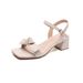 Women's Shoes Summer Bow Versatile Retro Sandals For Women Soft Soles Not Tiring Fairy Style Fashionable High Heel Sandals_vogvips.com