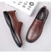 Inner Height Increase Men's Casual Leather Shoes With Cotton Thermal Foot Cover Hole Shoes Staff Men's Shoes_vogvips.com
