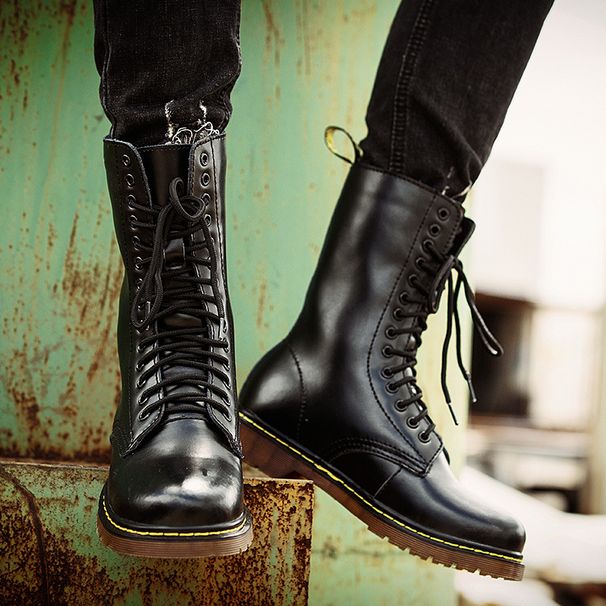 European Warm Series 2021 Autumn Winter Fashion Men's Hot-Selling Motorcycle Rider Martin Boots_vogvips.com