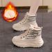 High-top Shoes Female Students Korean Version 2025 Winter New Large Cotton Versatile Fleece-lined Sports Boots For Women_vogvips.com