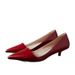 Super Comfortable~ Genuine Leather Versatile Low-heel Work High-heeled New Spring-summer Style, Thin Heel, Pointed Toe,_vogvips.com