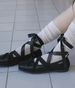 French Ballet Style Square-Toed Flat For Women Cross-Straps Bowknot, Shallow Mary Jane Shoes With Soft Sole And_vogvips.com