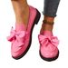 British-style Leather 2025 Spring And Autumn New Versatile Flat Wo's Solid Color Bow Shoes Chunky Heel Loafers For_vogvips.com
