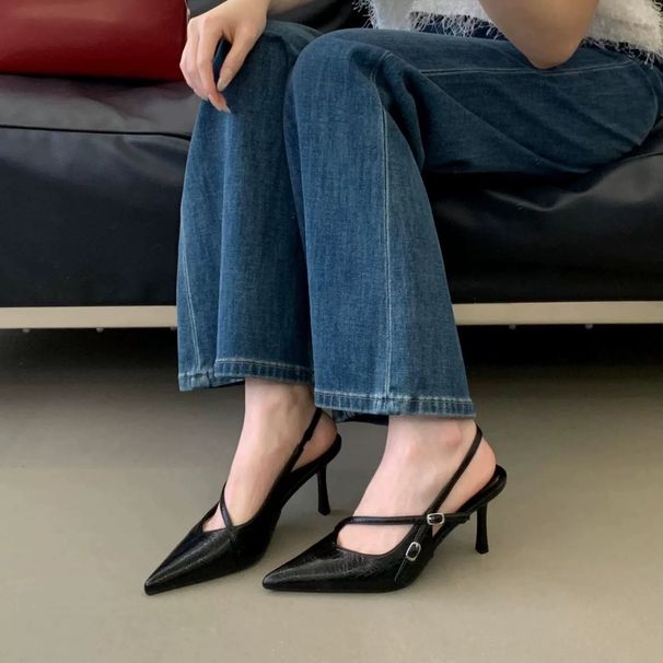 2026 Early Spring New Korean-style Pointed-toe Stiletto Backless Shallow-cut Women's Shoes, Elegant And Mature Style_vogvips.com