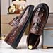 Euro Step Loafers Moccasins Business Casual Leather Formal British Style Crocodile Pattern Men's Shoes Trendy Versatile_vogvips.com