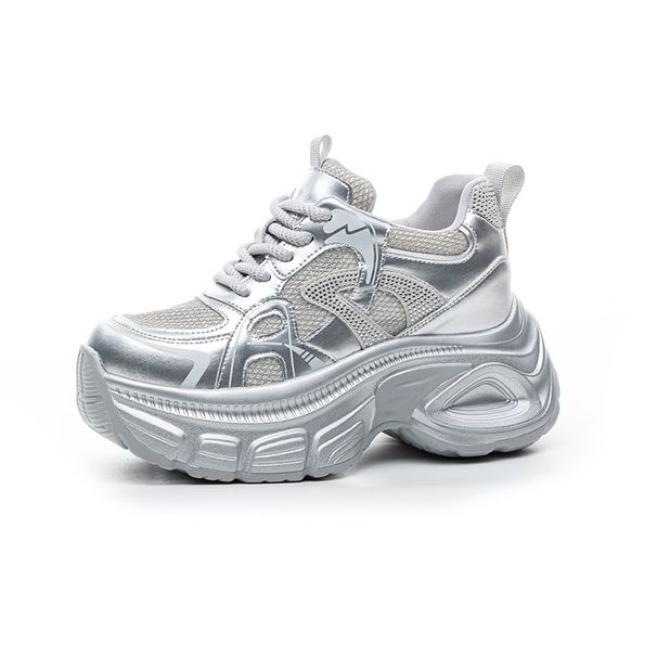 Thick-soled Dad Shoes Women's Transparent Mesh Thick-soled Inner Height Increase Plus Rhinestones Casual Versatile Women's Shoes_vogvips.com