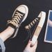 Spring And Autumn New Canvas Female Students Lace Up Board Cookie Breathable Casual Women's Little White Shoes_vogvips.com