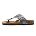 RUIZUSTOCK Floral Print Thong Sandals Adjustable Buckle Cork Footbed Slides Summer New Designer Slippers Trendy Fashion_vogvips.com