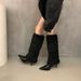 Women's Shoes Plush Pointed Toe Knee High Boots For Women, New Autumn/winter Style, Modern And Elegant, Warm Stiletto Heeled Boots._vogvips.com