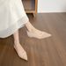 French Flat-bottomed Pointed Single Shoes Fairy Style With Skirt Splicing Commuter Women's Shoes_vogvips.com