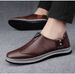 Men's Shoes Breathable Hand Scratch Business Casual Leather Shoes Soft Sole Soft Surface Board Shoes Driving Shoes Doudou Shoes_vogvips.com