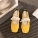 French Lace Single Shoes Mary Jane Shoes Women's Flat-bottomed Lace-up Retro Versatile Square Head Ballet Shoes Women_vogvips.com