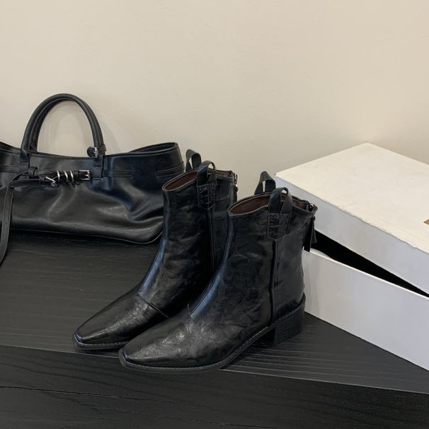 French V-Neck Xinjiang Northwest Sichuan Grassland Travel Outfit Western Martin Chelsea Ankle Boots For Women_vogvips.com
