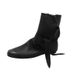 Niche Design Bow Tie Ankle Boots Women's Skinny Boots Flat Boots Short Tube Slim Strap Martin Boots Women_vogvips.com