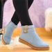 2022 Autumn Winter New Plus Size Women's Shoes Belt Low Heel Solid Color Buckle Casual Short Martin Boots_vogvips.com