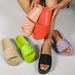 2025 French Small Fragrant Style Ribbed Sponge Cake Thick Soled Women's Sandals Summer Beach Slippers_vogvips.com